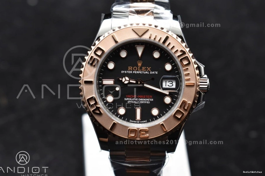 Best Minimalist Case Yacht-Master Dial Edition 37mm 268621 1216 and CVSF 316L A Black SS 1:1 RG Bracelet 0403